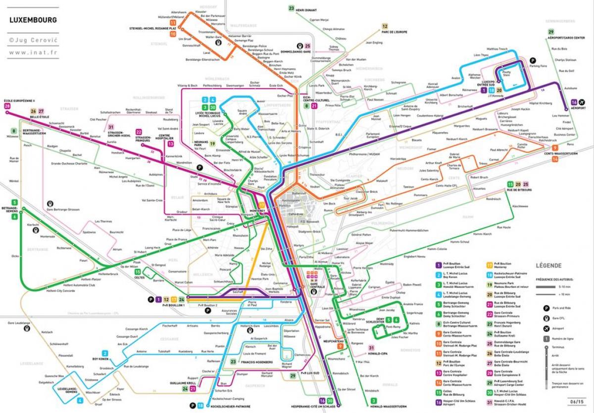 žemėlapis Liuksemburgas metro