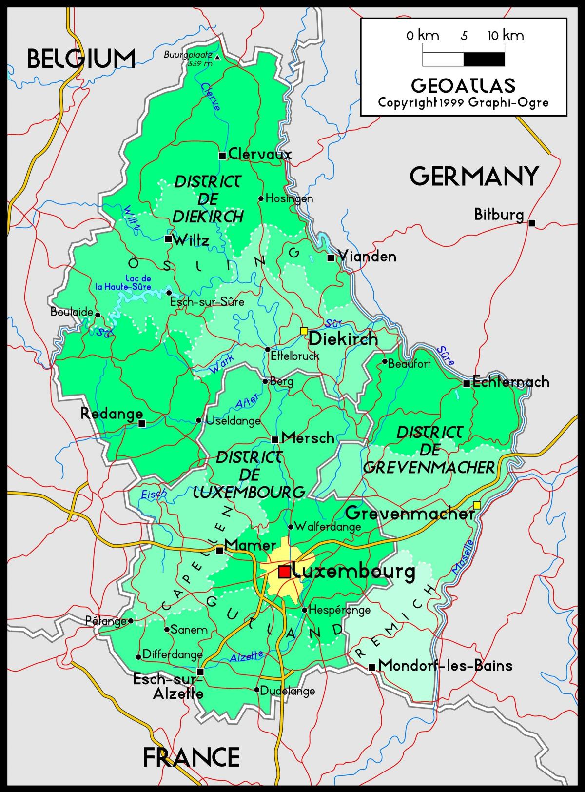 Liuksemburgas vieta žemėlapyje
