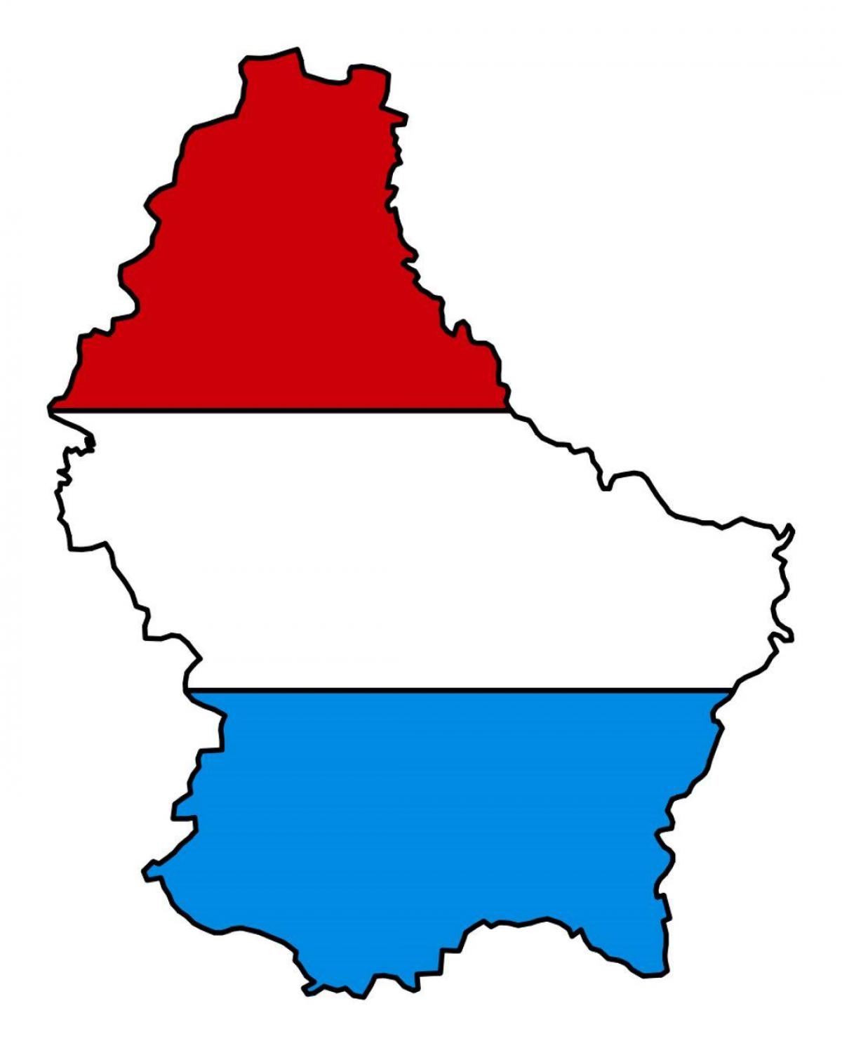 žemėlapis Liuksemburgo vėliava 