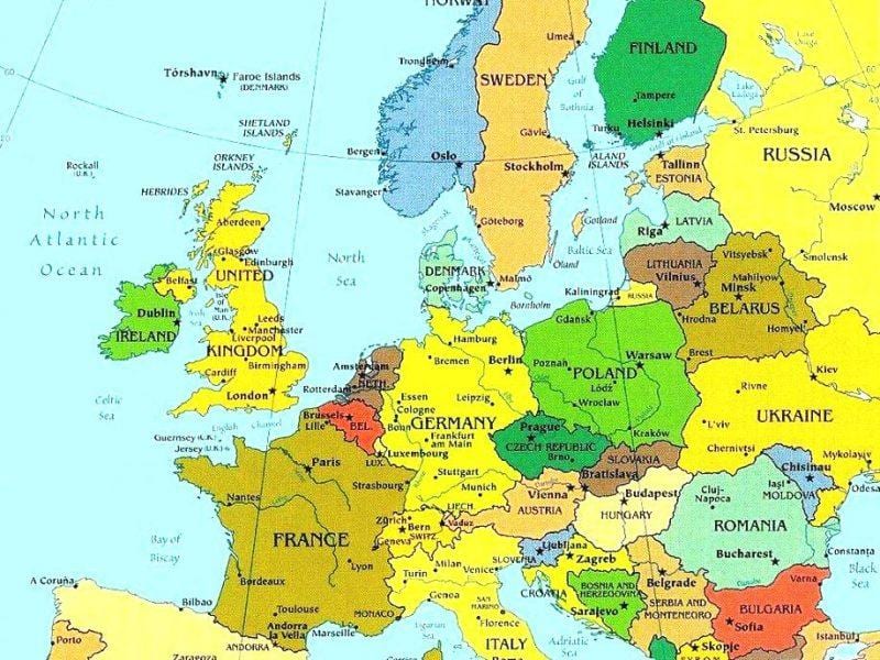 žemėlapis Liuksemburgas ir aplinkinių šalių