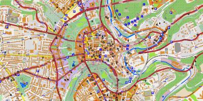 Žemėlapis Liuksemburgas miesto centro